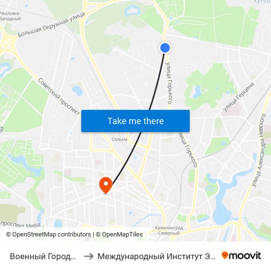 Военный Городок (В Центр) to Международный Институт Экономики и Права map