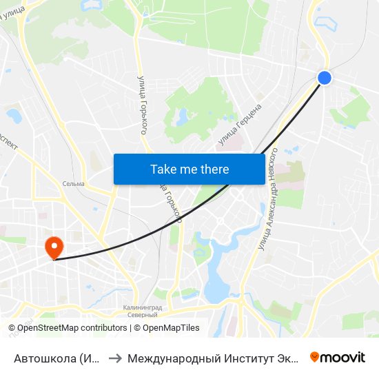 Автошкола (Из Центра) to Международный Институт Экономики и Права map