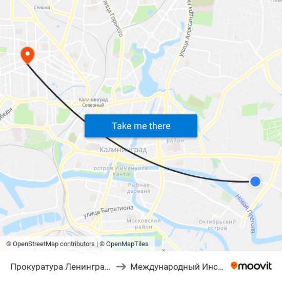 Прокуратура Ленинградского Района (Из Центра) to Международный Институт Экономики и Права map