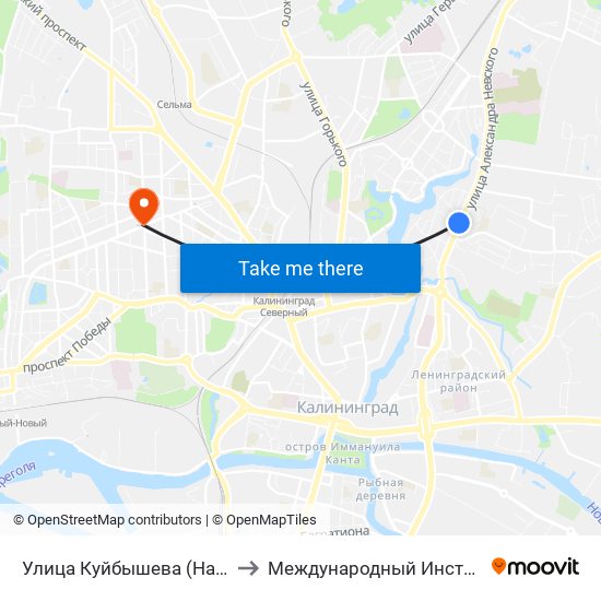 Улица Куйбышева (На Ул. Невского, В Центр) to Международный Институт Экономики и Права map