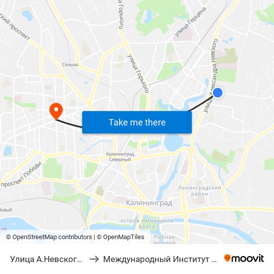 Улица А.Невского (Из Центра) to Международный Институт Экономики и Права map