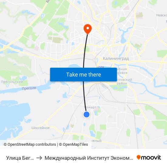Улица Беговая to Международный Институт Экономики и Права map
