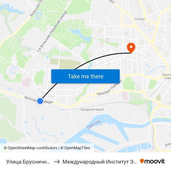 Улица Брусничная (В Центр) to Международный Институт Экономики и Права map