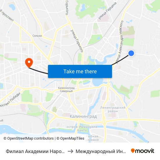 Филиал Академии Народного Хозяйства (Из Центра) to Международный Институт Экономики и Права map
