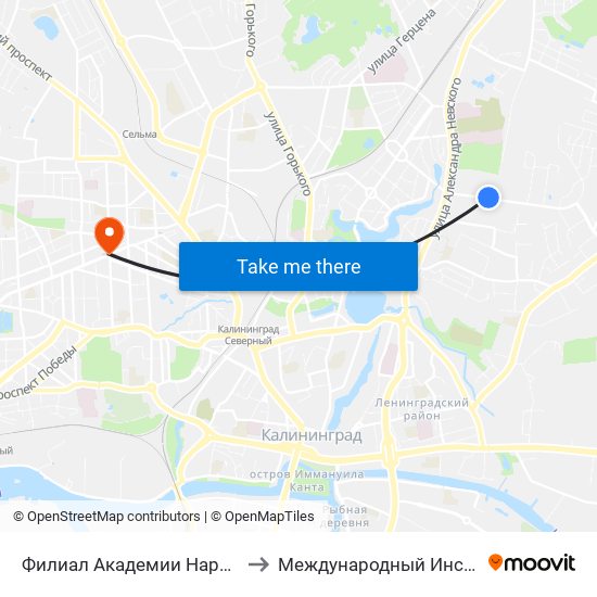 Филиал Академии Народного Хозяйства (В Центр) to Международный Институт Экономики и Права map