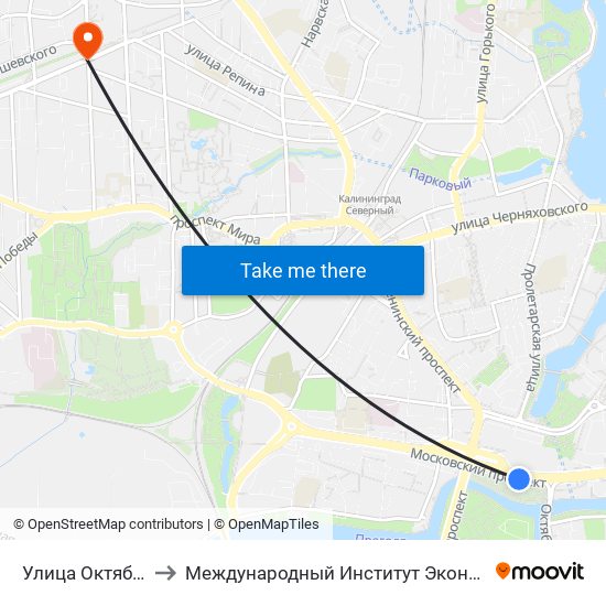 Улица Октябрьская to Международный Институт Экономики и Права map