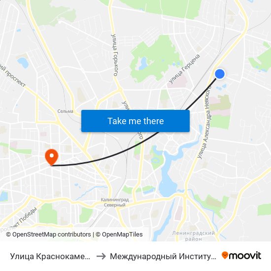 Улица Краснокаменная (Из Центра) to Международный Институт Экономики и Права map