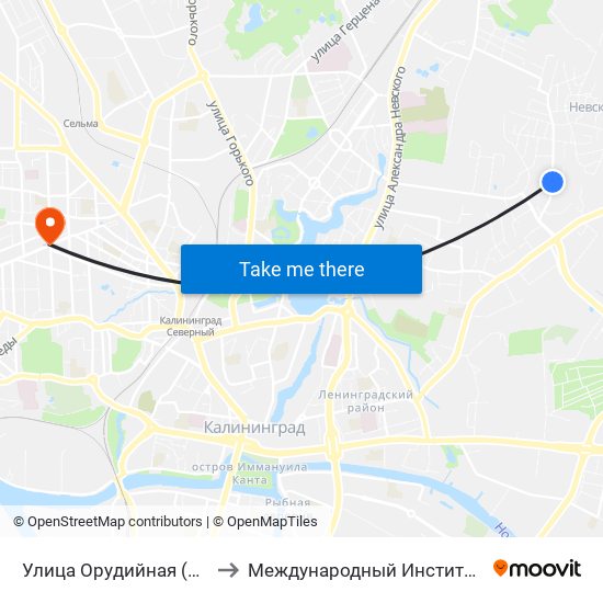 Улица Орудийная (На Ул. Орудийной) to Международный Институт Экономики и Права map