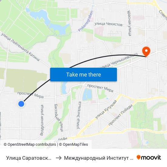 Улица Саратовская (Из Центра) to Международный Институт Экономики и Права map