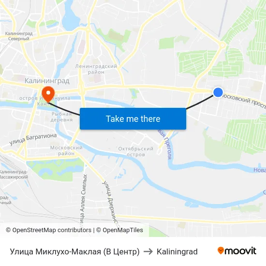 Улица Миклухо-Маклая (В Центр) to Kaliningrad map