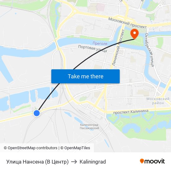 Улица Нансена (В Центр) to Kaliningrad map