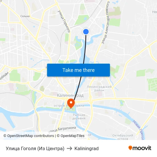 Улица Гоголя (Из Центра) to Kaliningrad map
