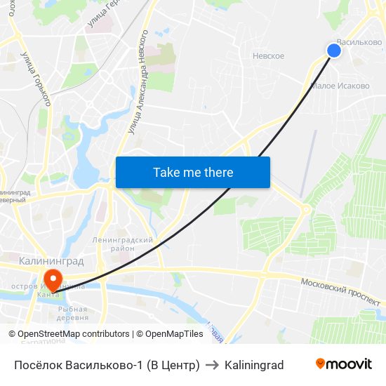 Посёлок Васильково-1 (В Центр) to Kaliningrad map