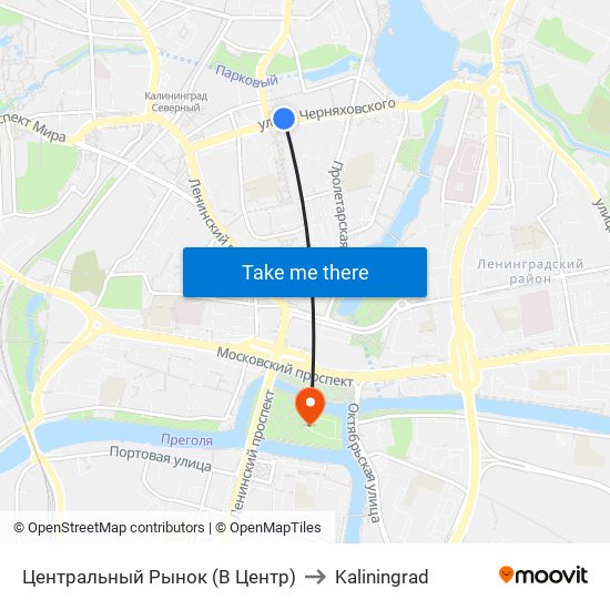Центральный Рынок (В Центр) to Kaliningrad map