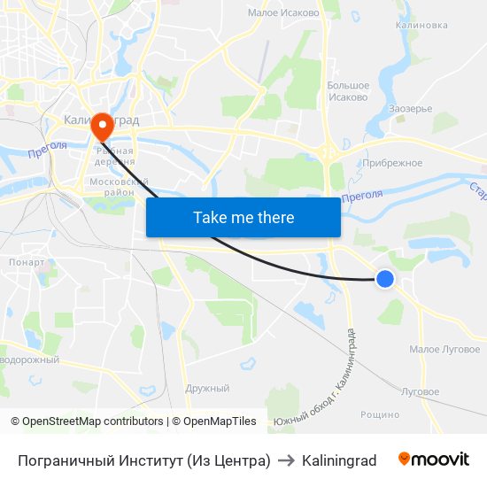 Пограничный Институт (Из Центра) to Kaliningrad map
