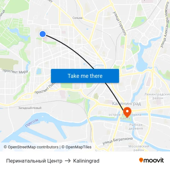 Перинатальный Центр to Kaliningrad map