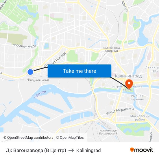 Дк Вагонзавода (В Центр) to Kaliningrad map