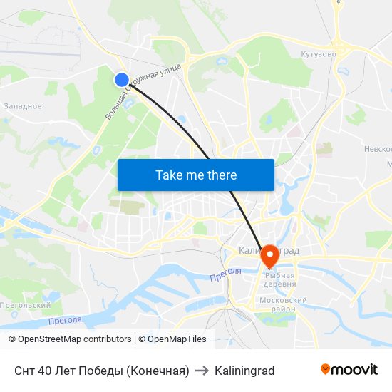 Снт 40 Лет Победы (Конечная) to Kaliningrad map