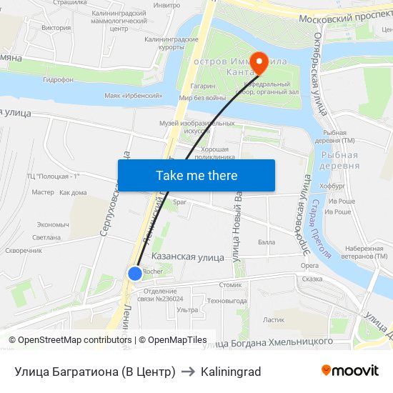 Улица Багратиона (В Центр) to Kaliningrad map