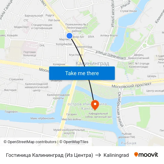 Hotel Kaliningrad (Outbound) to Kaliningrad map