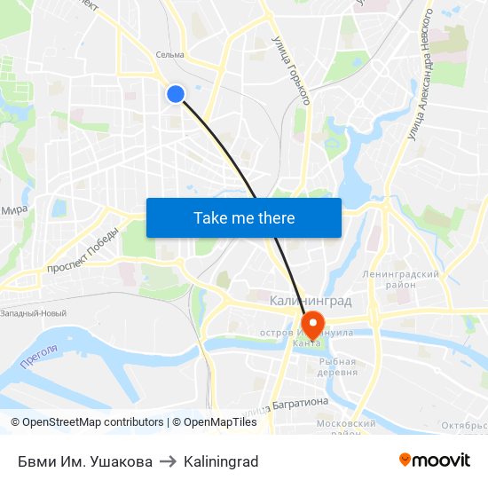 Бвми Им. Ушакова to Kaliningrad map