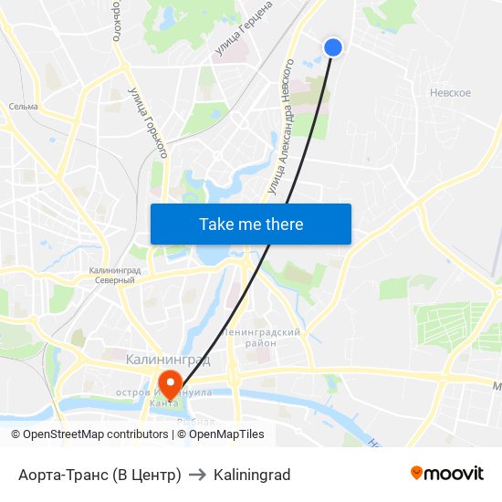 Аорта-Транс (В Центр) to Kaliningrad map