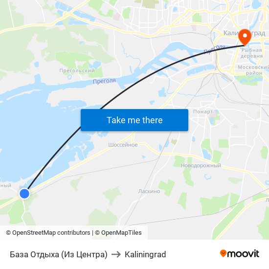 База Отдыха (Из Центра) to Kaliningrad map