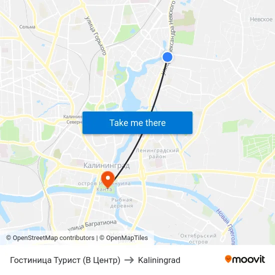 Гостиница Турист (В Центр) to Kaliningrad map