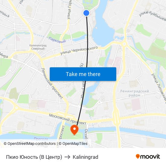 Пкио Юность (В Центр) to Kaliningrad map