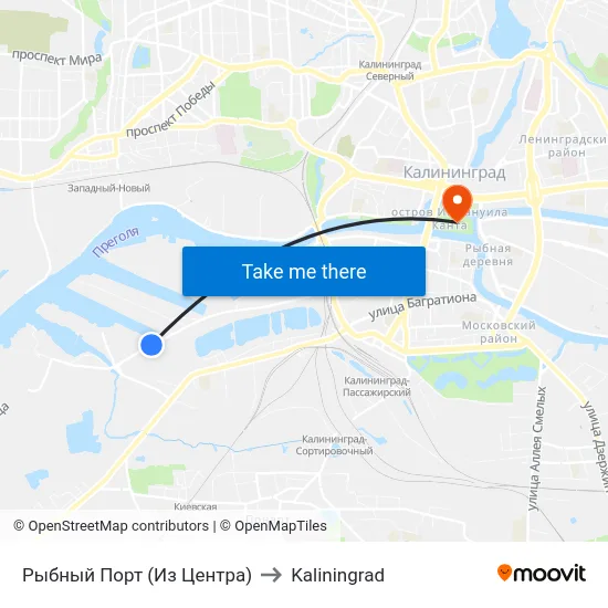 Рыбный Порт (Из Центра) to Kaliningrad map