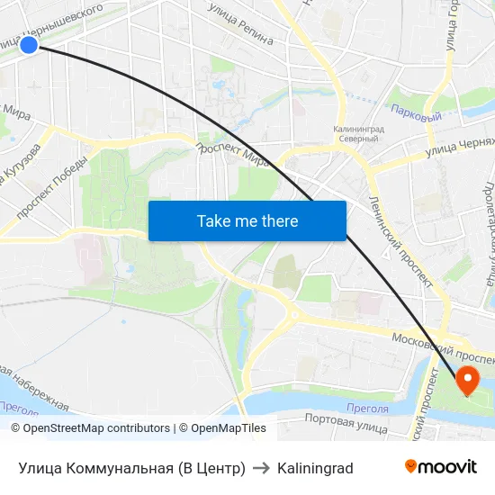 Улица Коммунальная (В Центр) to Kaliningrad map