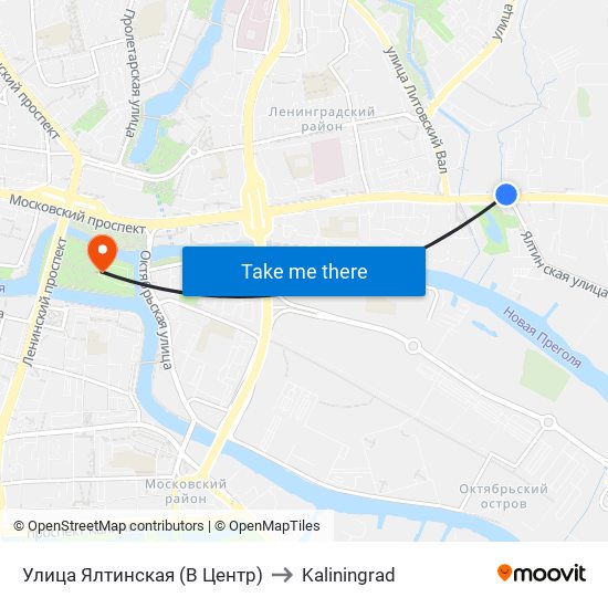 Улица Ялтинская (В Центр) to Kaliningrad map