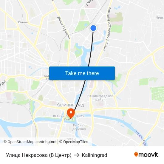 Улица Некрасова (В Центр) to Kaliningrad map