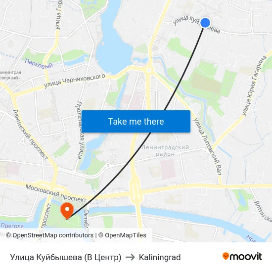 Улица Куйбышева (В Центр) to Kaliningrad map