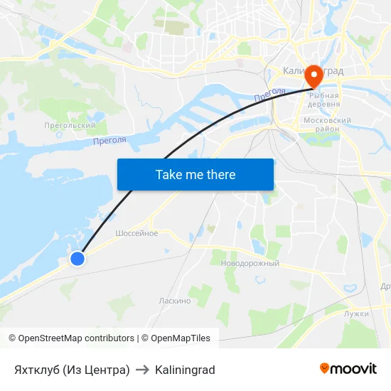 Yacht Club (Outbound) to Kaliningrad map