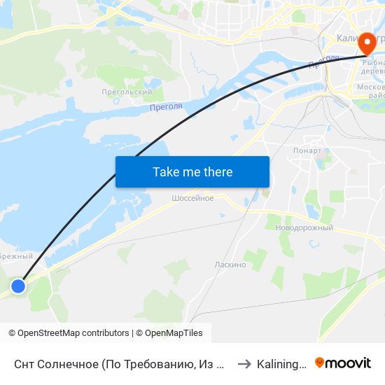 Снт Солнечное (По Требованию, Из Центра) to Kaliningrad map