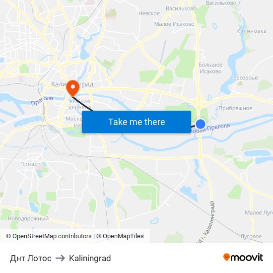 Днт Лотос to Kaliningrad map