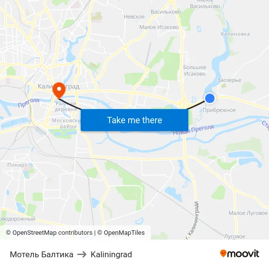 Мотель Балтика to Kaliningrad map