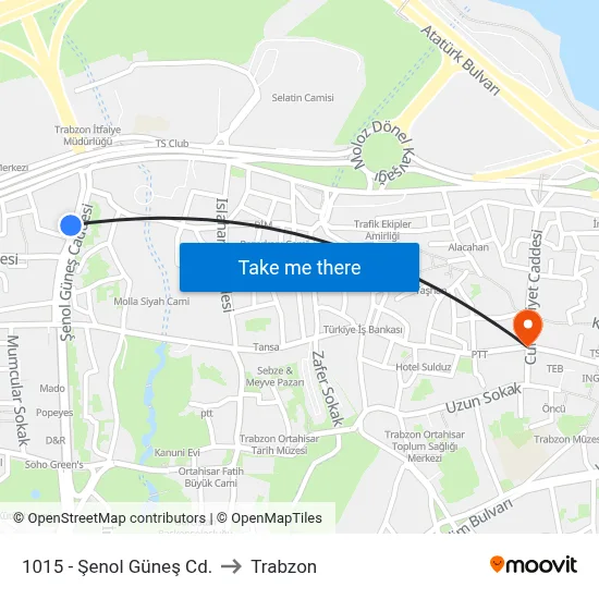1015 - Şenol Güneş Cd. to Trabzon map