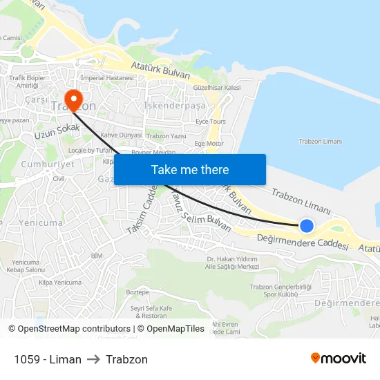 1059 - Liman to Trabzon map