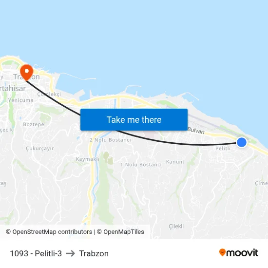 1093 - Pelitli-3 to Trabzon map