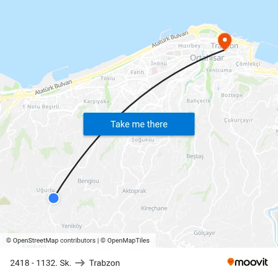 2418 - 1132. Sk. to Trabzon map