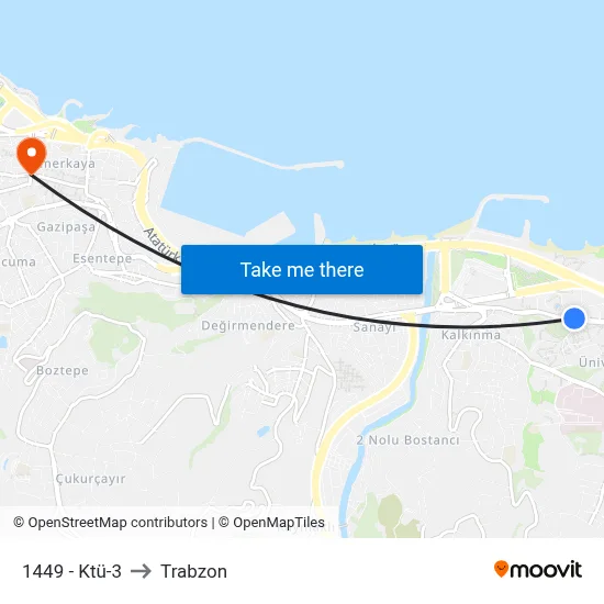 1449 - Ktü-3 to Trabzon map