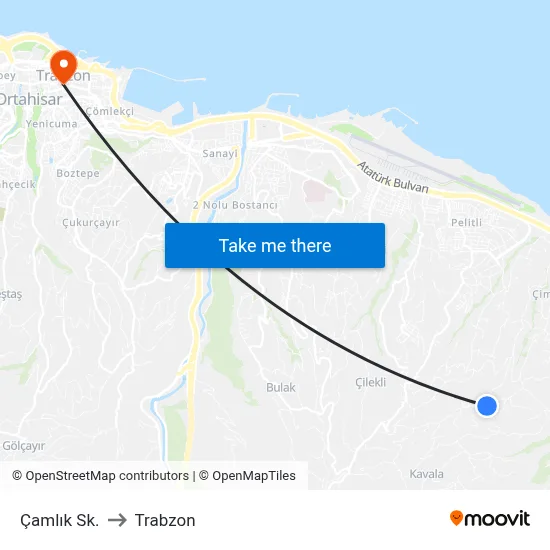Çamlık Sk. to Trabzon map