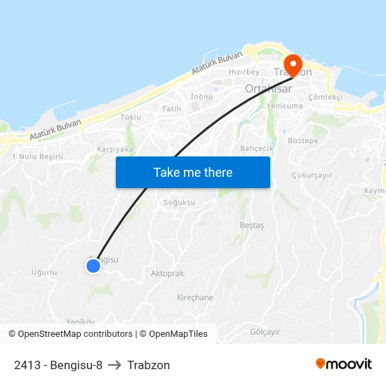 2413 - Bengisu-8 to Trabzon map