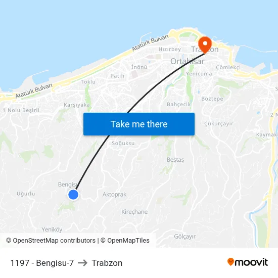 1197 - Bengisu-7 to Trabzon map