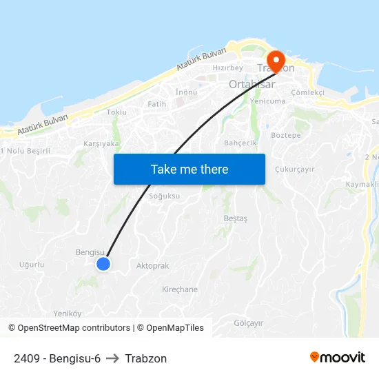 2409 - Bengisu-6 to Trabzon map