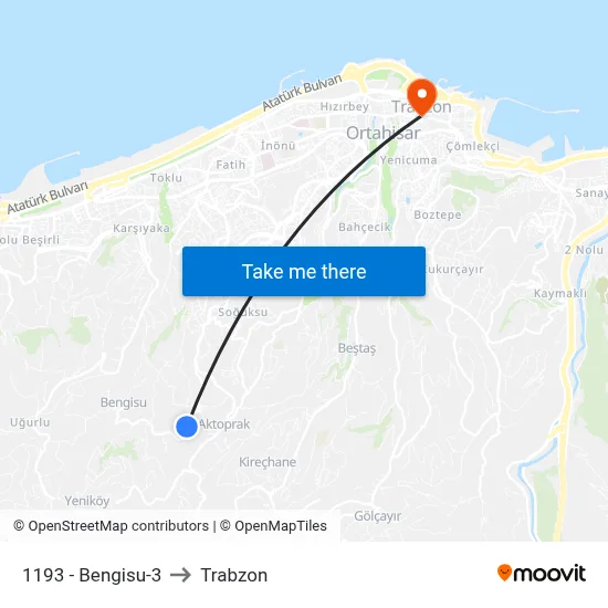 1193 - Bengisu-3 to Trabzon map