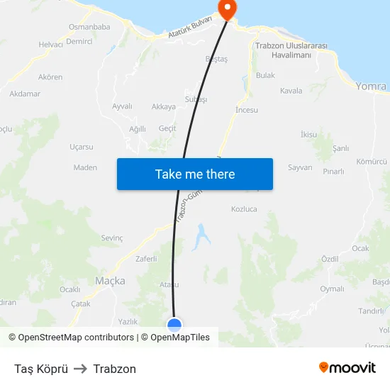 Taş Köprü to Trabzon map