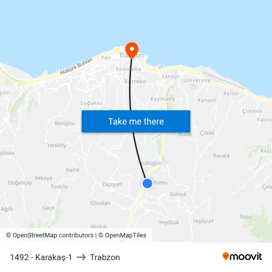 1492 - Karakaş-1 to Trabzon map